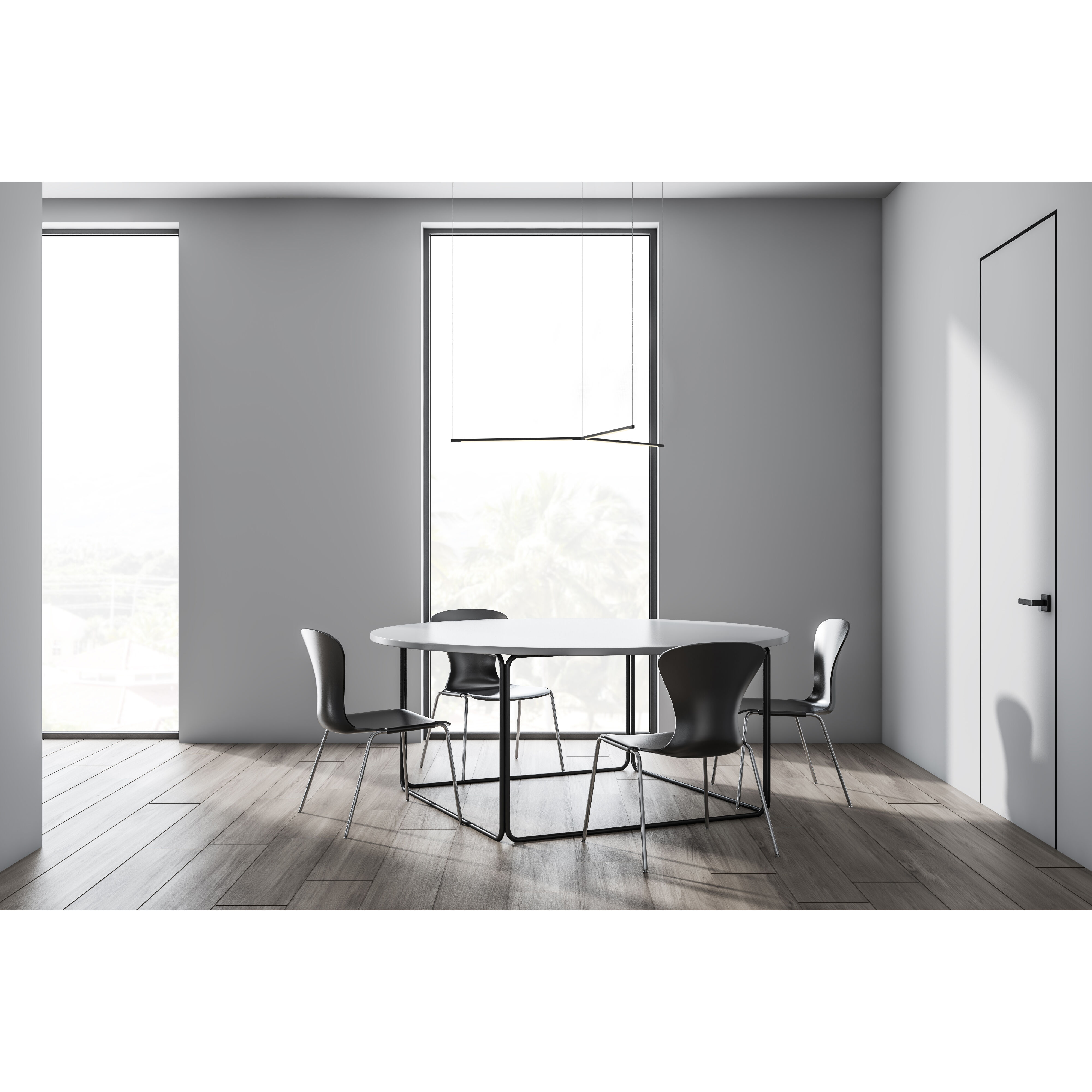 Z-Bar LED 39.3 inch Silver Pendant Ceiling Light, Trio